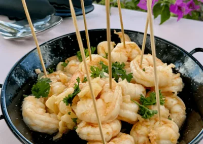 Sautéed garlic shrimp gambas al ajillo tapas catering in South Florida