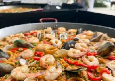 Outdoor paella live cooking event catering in Broward County Florida